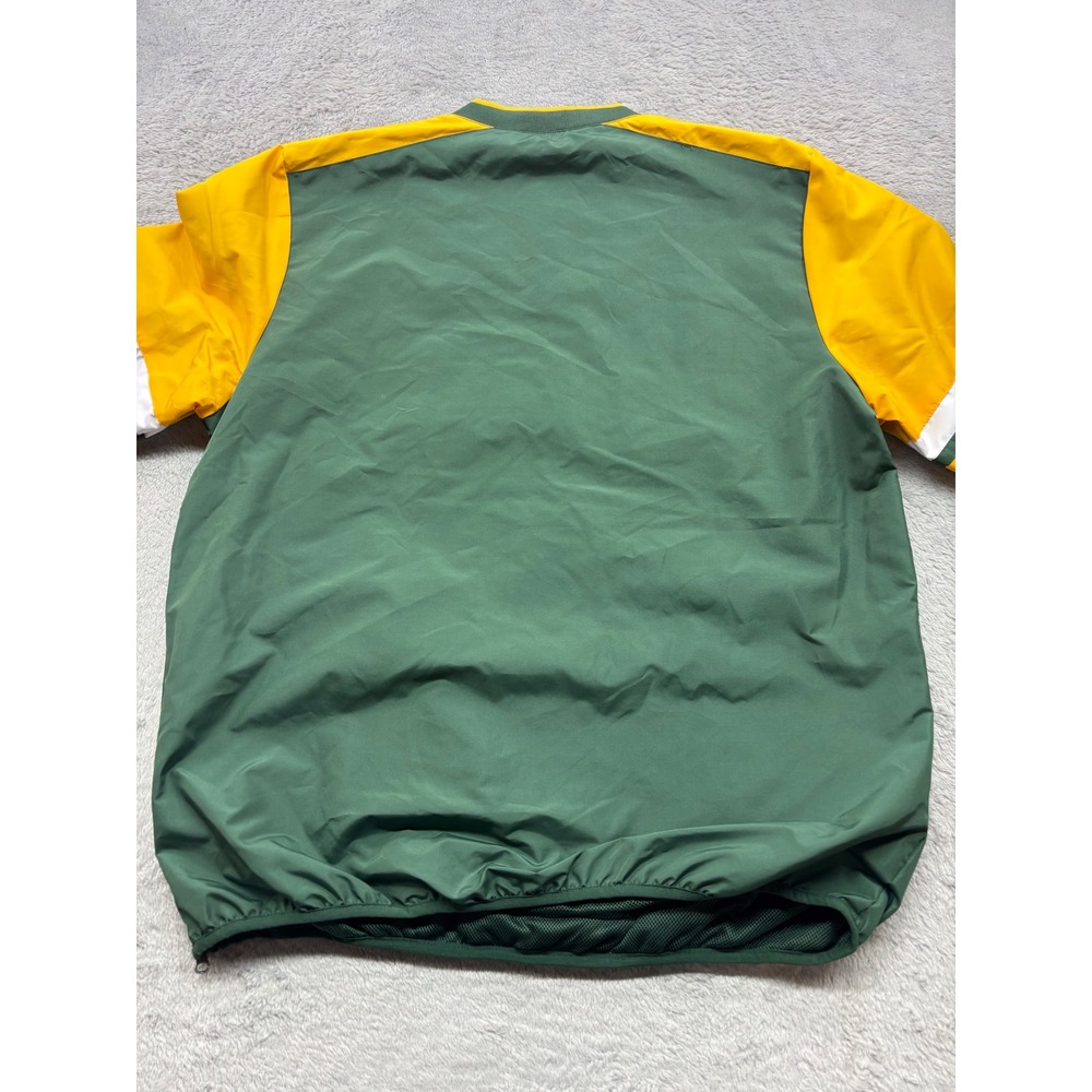 NFL Green Bay Packers V-Neck Windbreaker Pullover Jacket Green Gold Mens Large - Picture 2 of 4